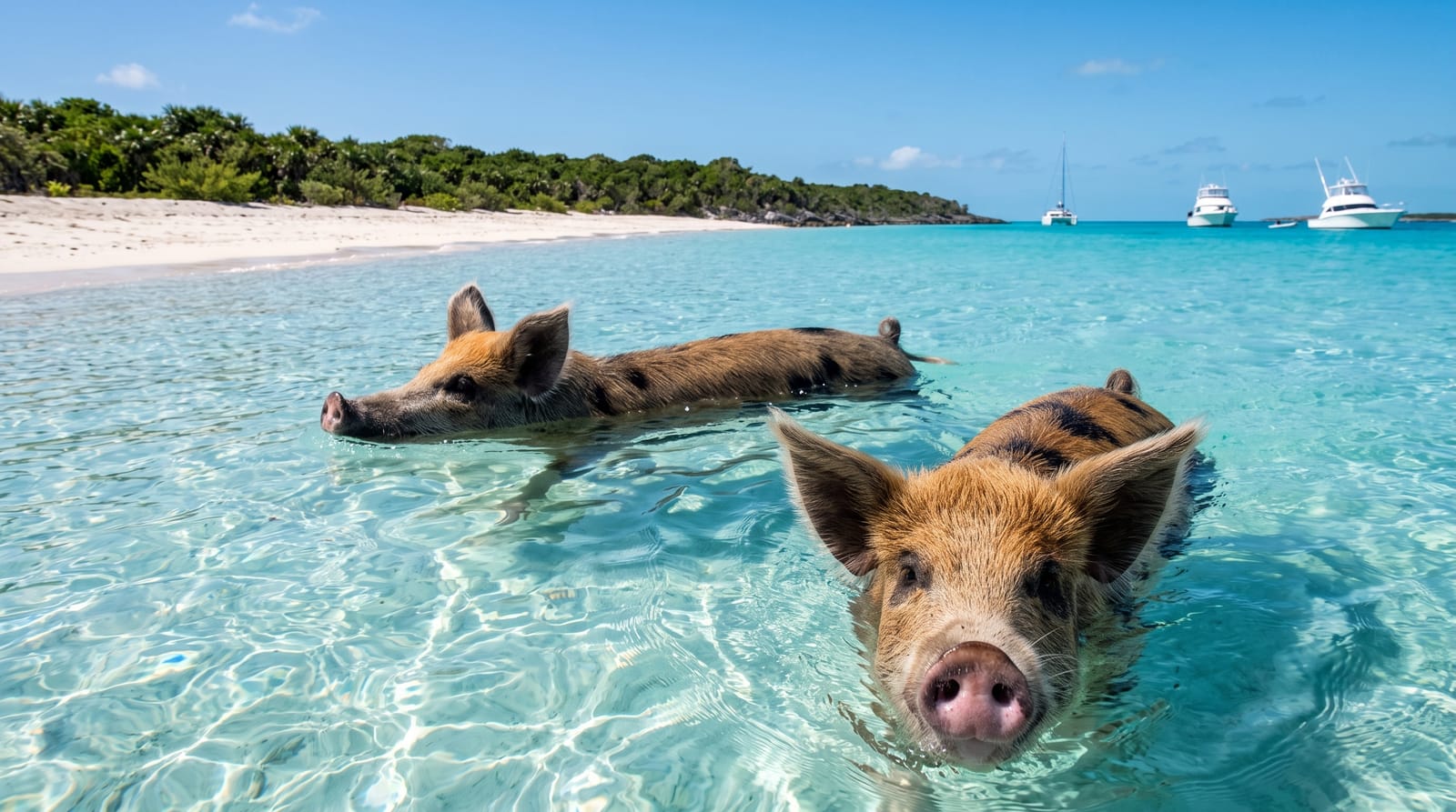 The Exuma Swimming Pigs