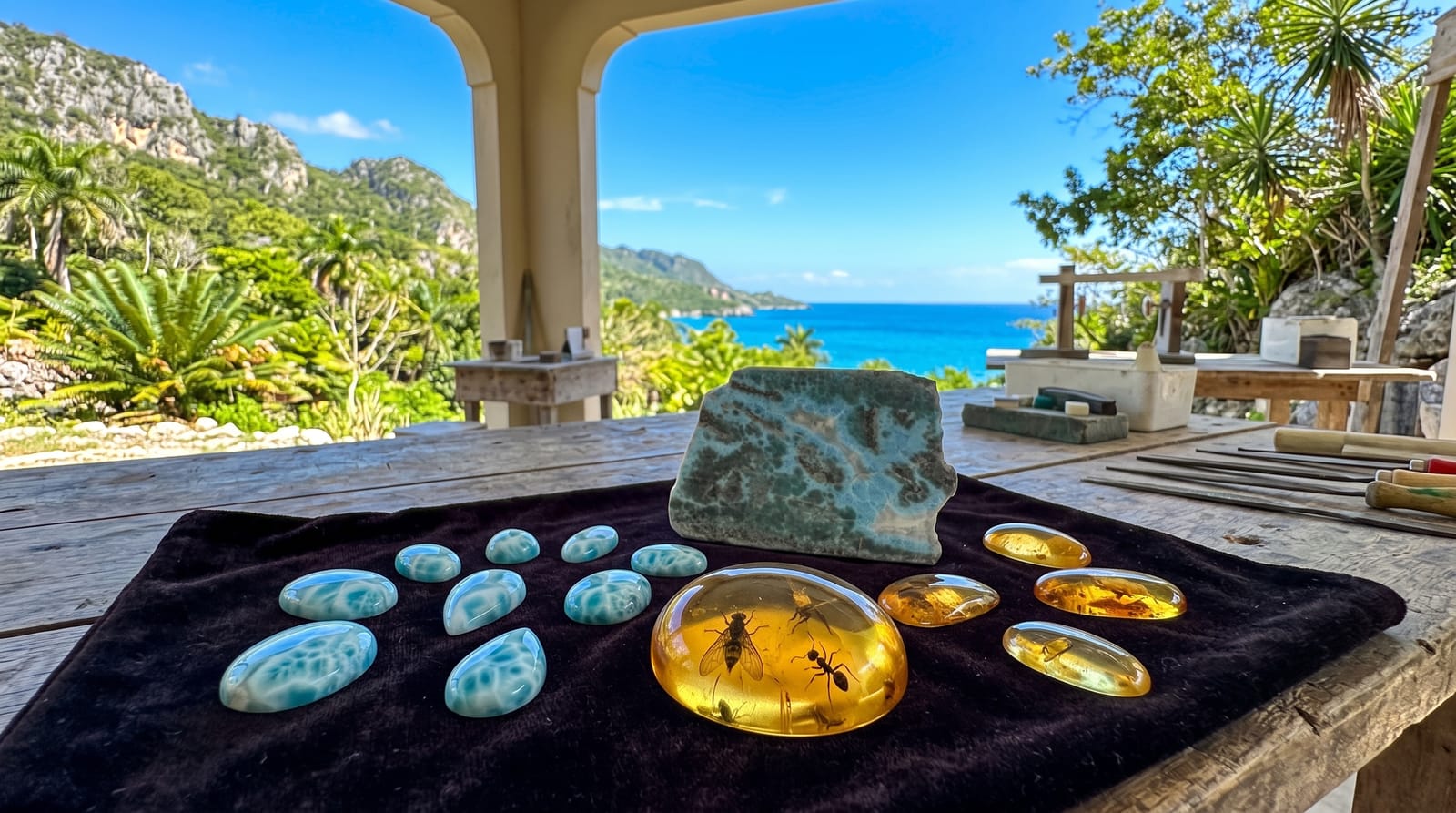 Amber and Larimar