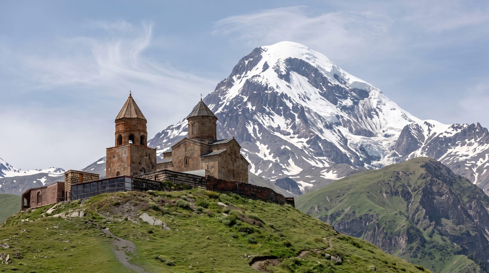 Gergeti Trinity Church and Kazbegi