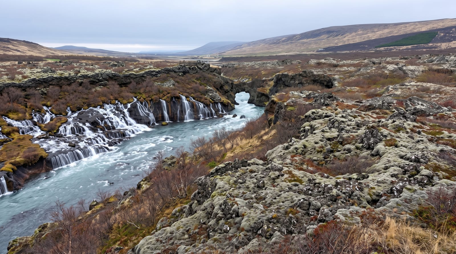 Hraunfossar and Barnafoss